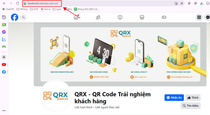 truy cập fanpage