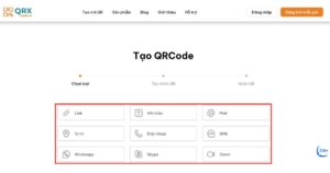 Bước 2: Chọn loại mã hóa QR code